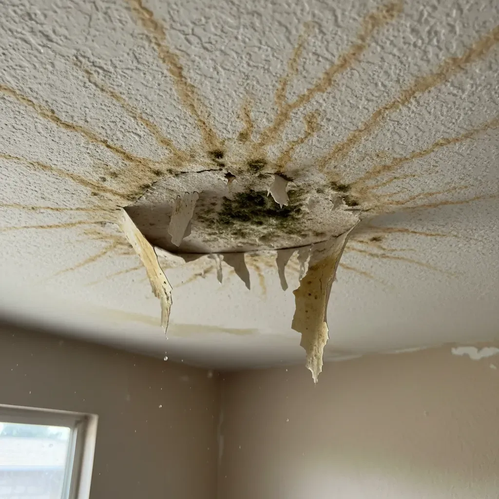 pomona ca roof leak water damage