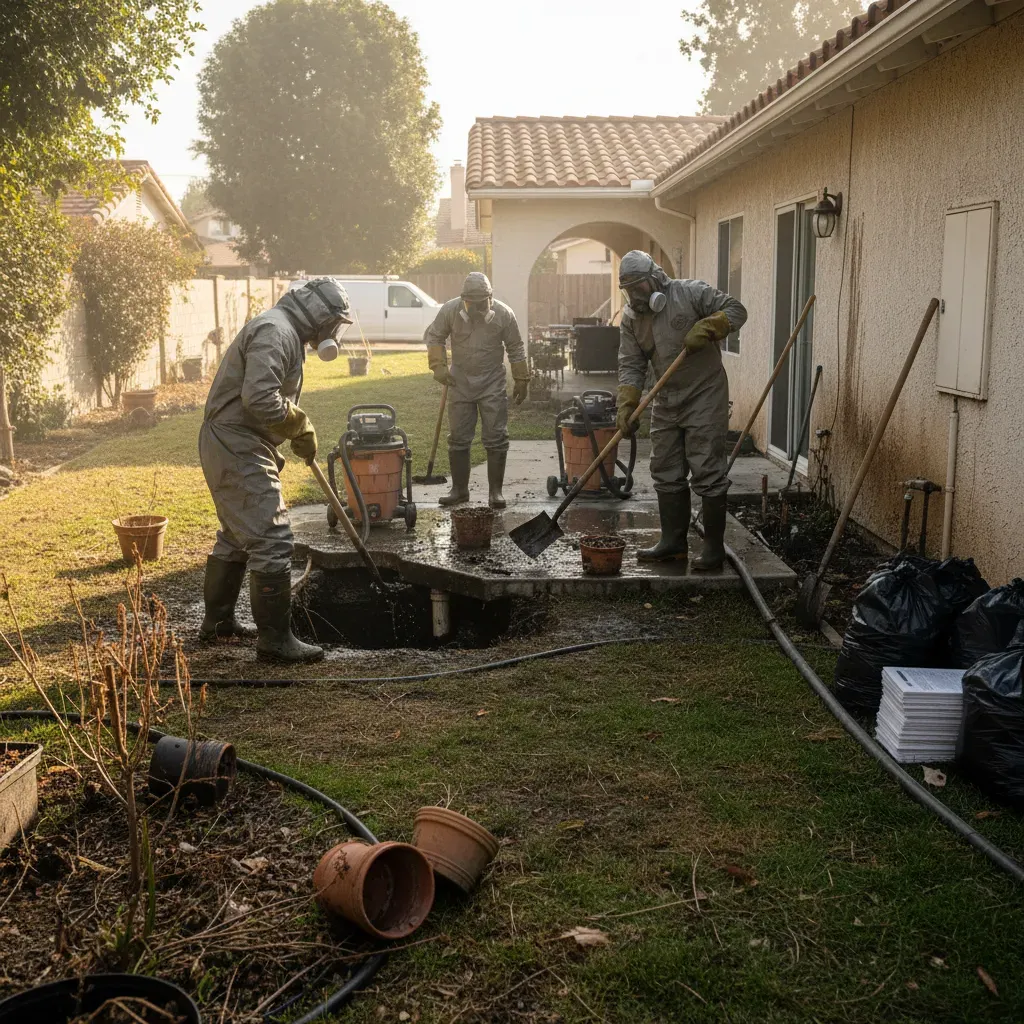 pomona ca sewage cleanup